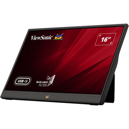 ViewSonic VA1655-3 16-Inch FHD Portable Monitor | IPS | USB-C 60W Power Delivery | Mini HDMI | Built-in Speakers
