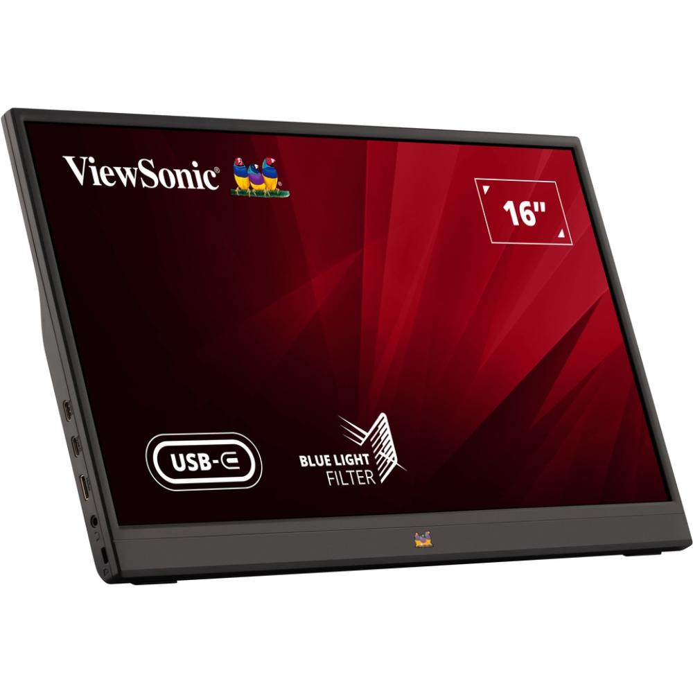 ViewSonic VA1655-3 16-Inch FHD Portable Monitor | IPS | USB-C 60W Power Delivery | Mini HDMI | Built-in Speakers