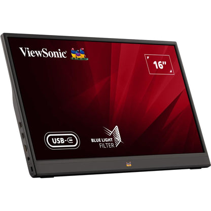 ViewSonic VA1655-3 16-Inch FHD Portable Monitor | IPS | USB-C 60W Power Delivery | Mini HDMI | Built-in Speakers