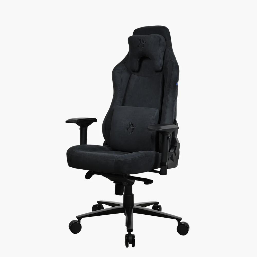 Arozzi Vernazza Supersoft | Premium Ergonomic Gaming  Office Chair | Pure Black | XL Frame | Memory Foam Padding | Soft Fabric Upholstery | 165° Recline | 3D Armrests | Adjustable Lumbar & Headrest Pillows