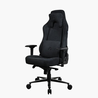 Arozzi Vernazza Supersoft | Premium Ergonomic Gaming  Office Chair | Pure Black | XL Frame | Memory Foam Padding | Soft Fabric Upholstery | 165° Recline | 3D Armrests | Adjustable Lumbar & Headrest Pillows