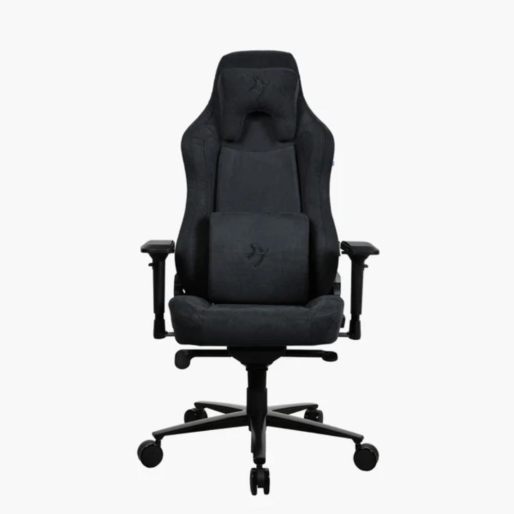 Arozzi Vernazza Supersoft | Premium Ergonomic Gaming  Office Chair | Pure Black | XL Frame | Memory Foam Padding | Soft Fabric Upholstery | 165° Recline | 3D Armrests | Adjustable Lumbar & Headrest Pillows