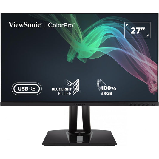 ViewSonic VP2756-2K | 27" 2K QHD Pantone Validated Professional Monitor with USB-C 60W | Factory Pre-Calibrated, Flat Panel