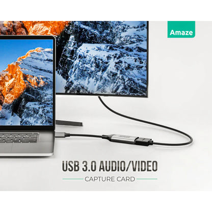 Amaze A805 | USB 3.0 to Audio/Video Capture Card | Full HD 1080p | HDMI Input | Real-Time Streaming | Plug & Play