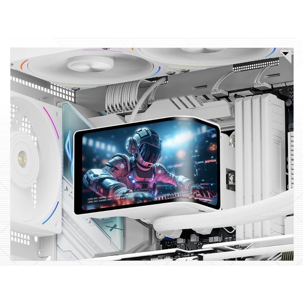 Thermalright Wonder Vision 360 Turbo ARGB Black & White 360mm AIO Liquid CPU Cooler | 6.67" Display | 2400×1080 Resolution | 6400RPM Pump
