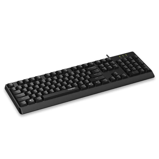 Rapoo NK1900 Wired USB Keyboard | Spill-Resistant | UV-Coated Keys | Multimedia Hotkeys | Quiet Typing