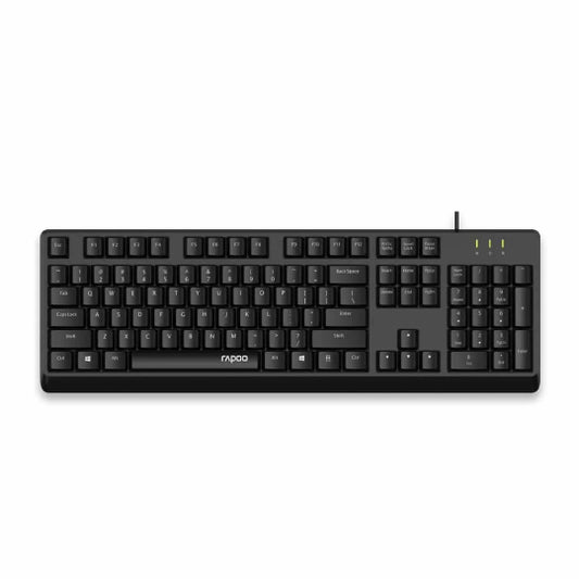 Rapoo NK1900 Wired USB Keyboard | Spill-Resistant | UV-Coated Keys | Multimedia Hotkeys | Quiet Typing