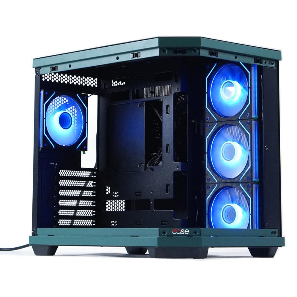 EASE EC124B Pro Case | Panoramic ATX Case with 4 ARGB Infinity Fans (Tempered Glass, Type-C)