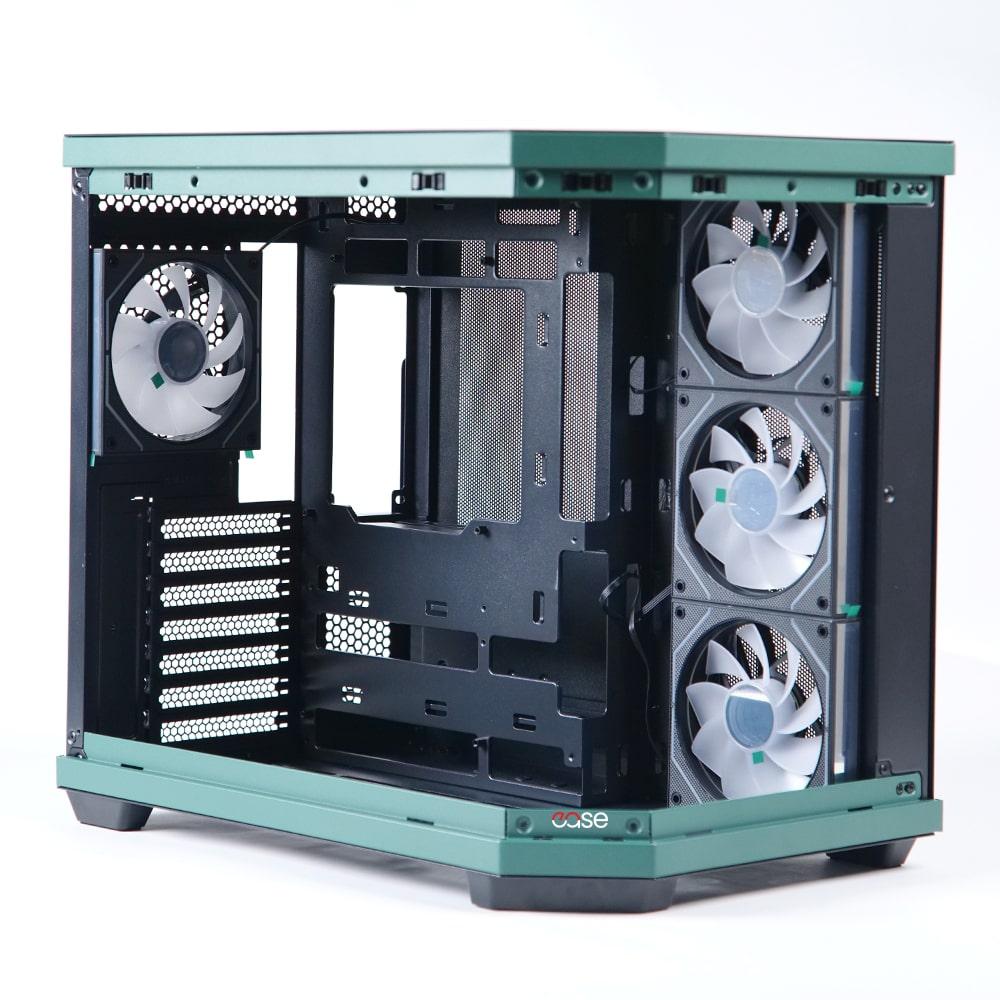 EASE EC124B Pro Case | Panoramic ATX Case with 4 ARGB Infinity Fans (Tempered Glass, Type-C)