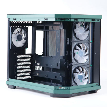 EASE EC124B Pro Case | Panoramic ATX Case with 4 ARGB Infinity Fans (Tempered Glass, Type-C)