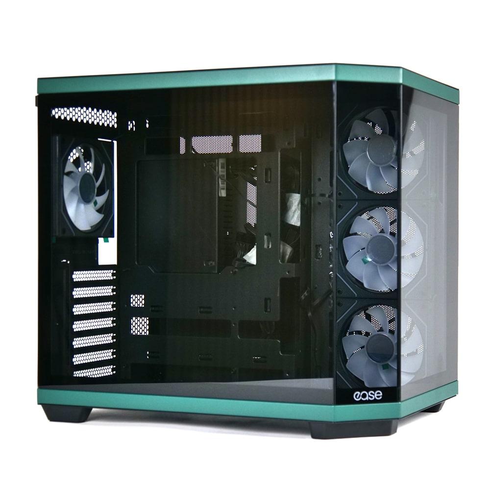 EASE EC124B Pro Case | Panoramic ATX Case with 4 ARGB Infinity Fans (Tempered Glass, Type-C)
