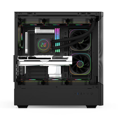 EASE EC123BM Panoramic Mesh ATX Gaming Case | 3x ARGB Fans | Tempered Glass | High Airflow Design