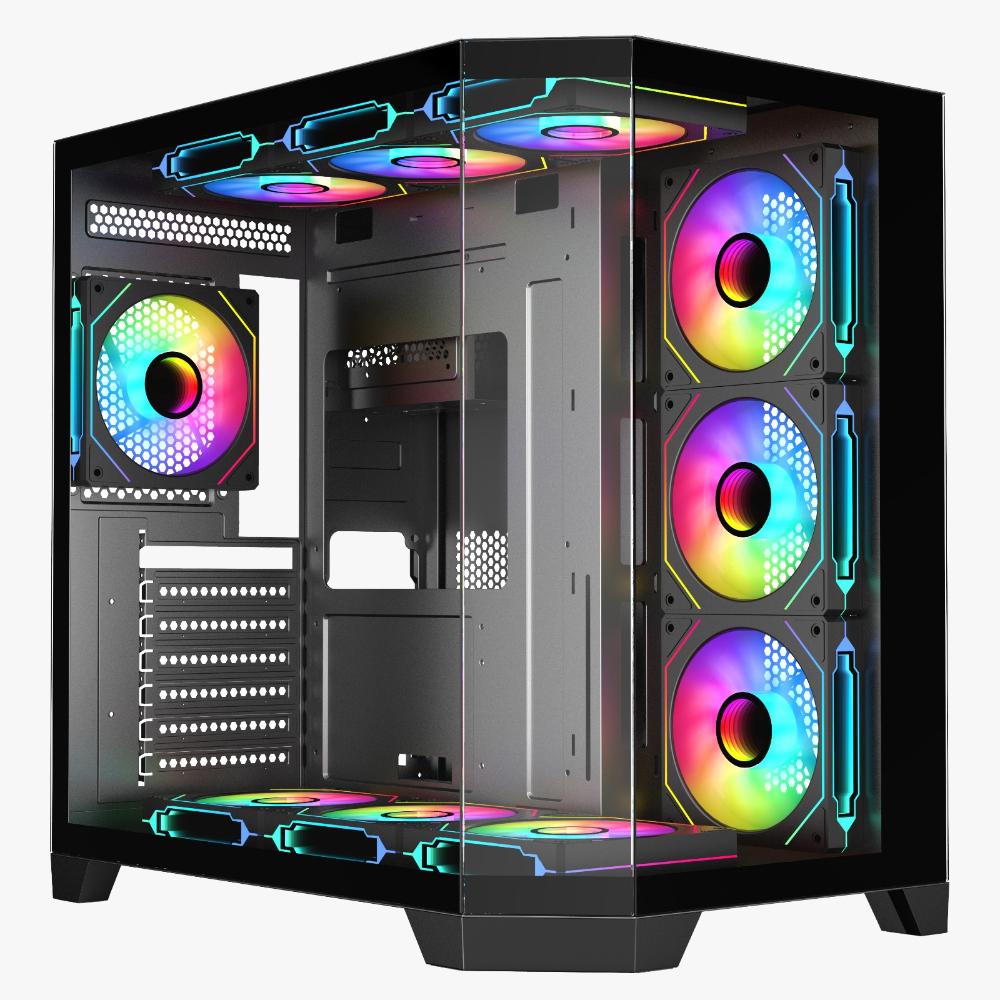 EASE EC124IF Pro Panoramic ATX Gaming Case | Tempered Glass | ARGB Fan | 360mm Liquid Cooling Support