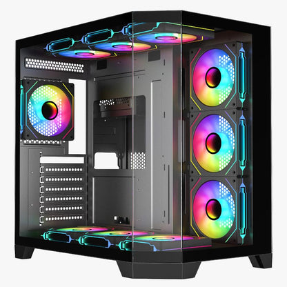 EASE EC124IF Pro Panoramic ATX Gaming Case | Tempered Glass | ARGB Fan | 360mm Liquid Cooling Support