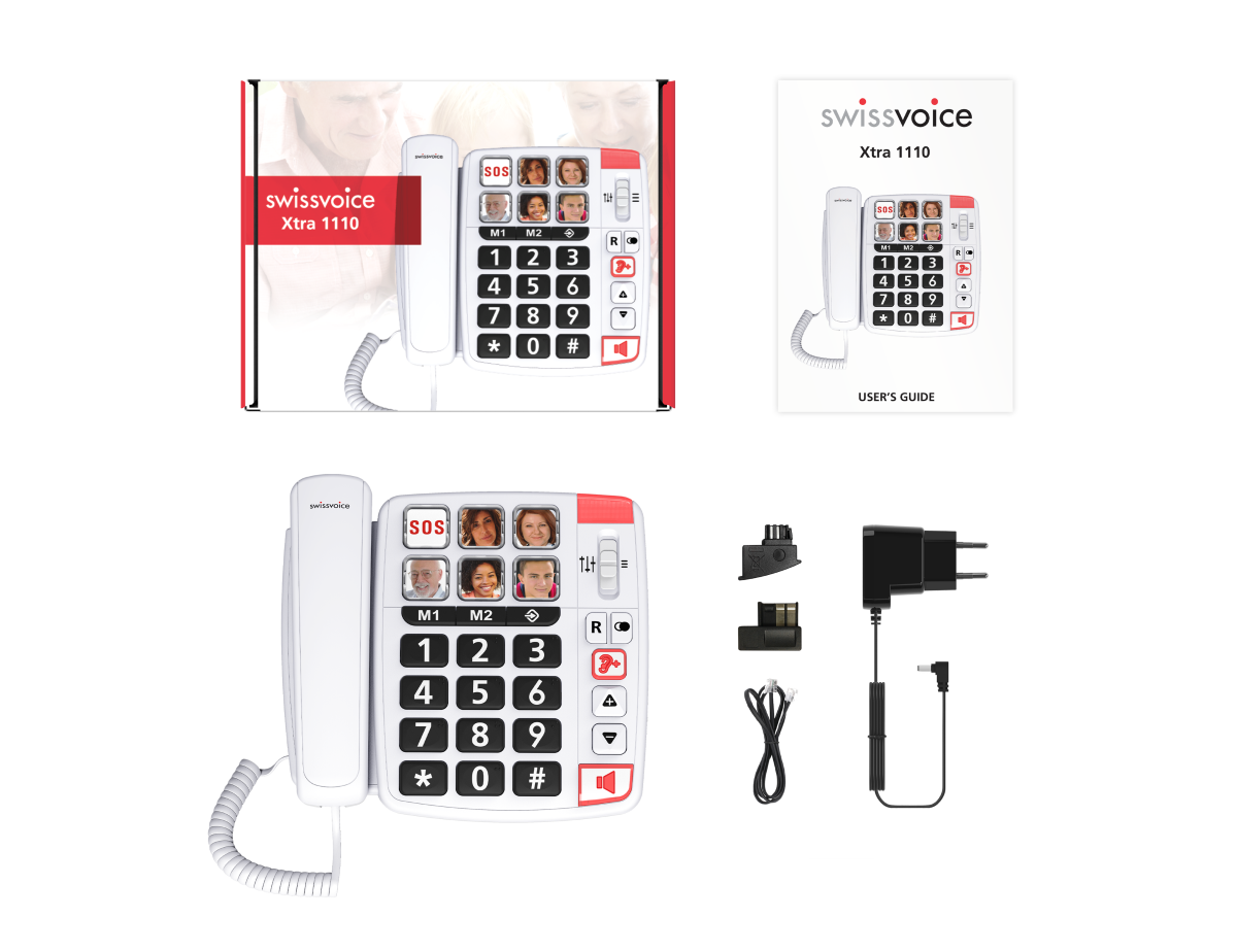 Swissvoice Xtra 1110 | Easy-to-use corded phone with 6 photo memories