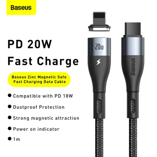 Baseus Zinc Magnetic Safe | Fast Charging Data Cable Type-C to iPhone 20W 2m – Black
