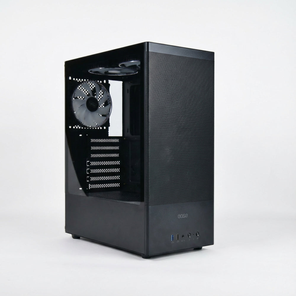 Ease EC120 Mesh & Tempered Glass | ARGB Mid Tower Case | 3 Pre-installed ARGB Fans | Screw-less Tempered Glass Panel
