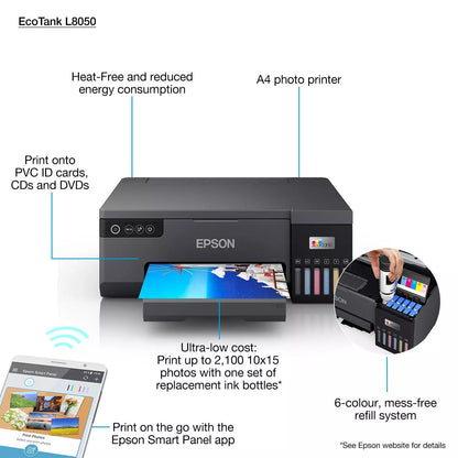 Epson EcoTank L8050 | A4 Wi-Fi | Ink Tank Photo Printer