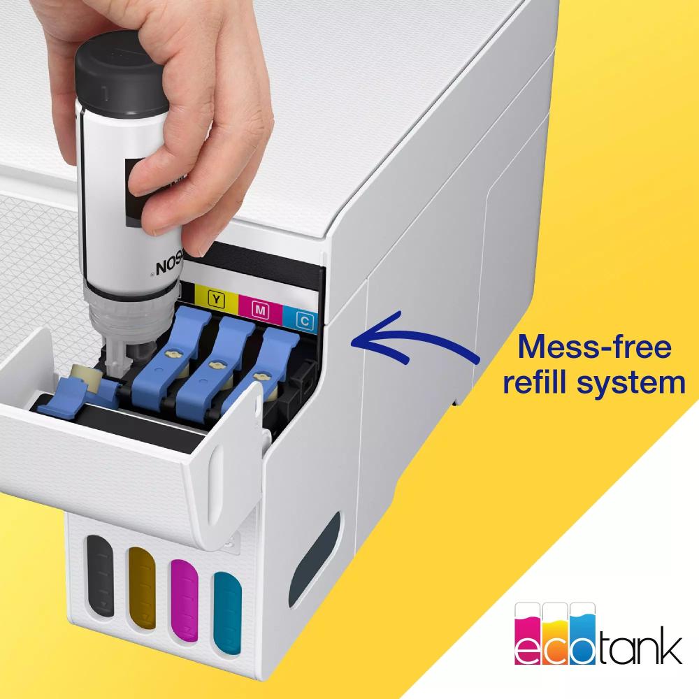 Epson EcoTank L3276 | Print, Scan, Copy, Wi-Fi, 8100 Page Yield | White Ink Tank Printer
