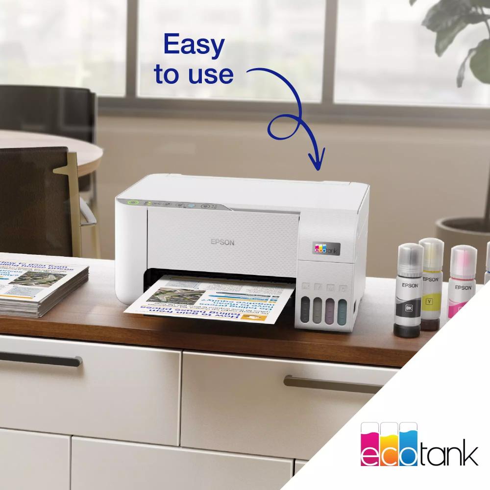 Epson EcoTank L3276 | Print, Scan, Copy, Wi-Fi, 8100 Page Yield | White Ink Tank Printer