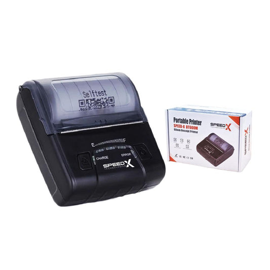 Speed-X BT600M | Mini Portable Bluetooth + USB Thermal Printer (80mm) | Lightweight, High-Speed, Smart Power Saving