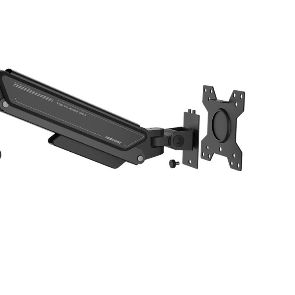 AndaSeat Stealth II A6D Ergonomic Single Monitor Arm | Gas Spring Monitor Mount | 17"–32" | Full Motion Adjustment