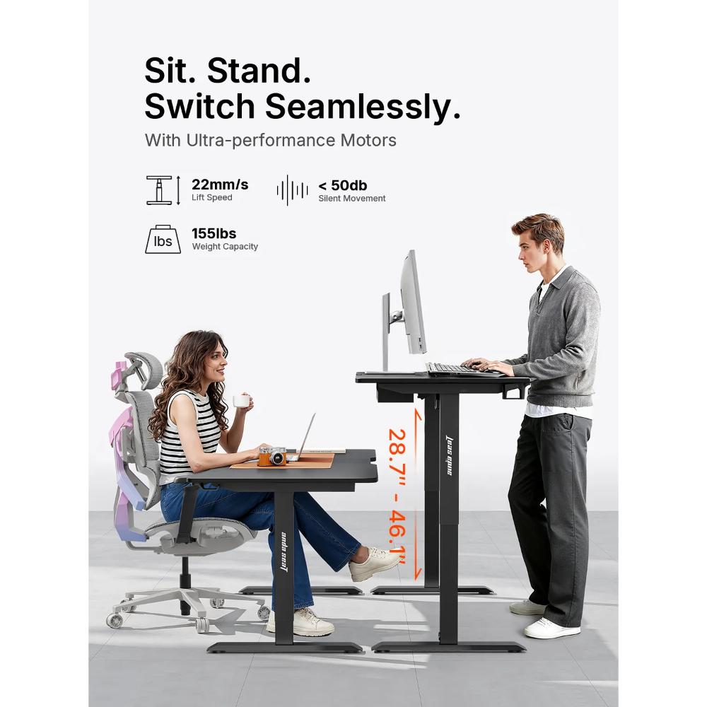 AndaSeat Xtreme Series Electric Height Adjustable Gaming Desk | Single Motor | Ergonomic Standing Desk | Digital Control Panel