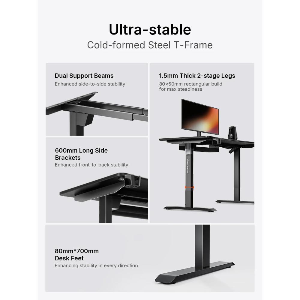 AndaSeat Xtreme Series Electric Height Adjustable Gaming Desk | Single Motor | Ergonomic Standing Desk | Digital Control Panel