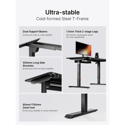 AndaSeat Xtreme Series Electric Height Adjustable Gaming Desk | Single Motor | Ergonomic Standing Desk | Digital Control Panel