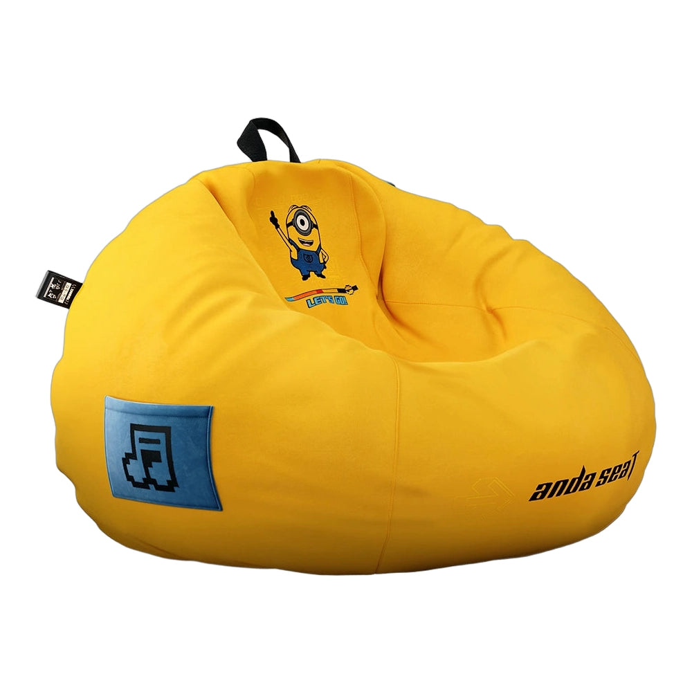 AndaSeat Minions Cloud Bean Bag Gaming Sofa with Footrest | Cat-Resistant Velvet, EPP Beads, Waterproof Cover