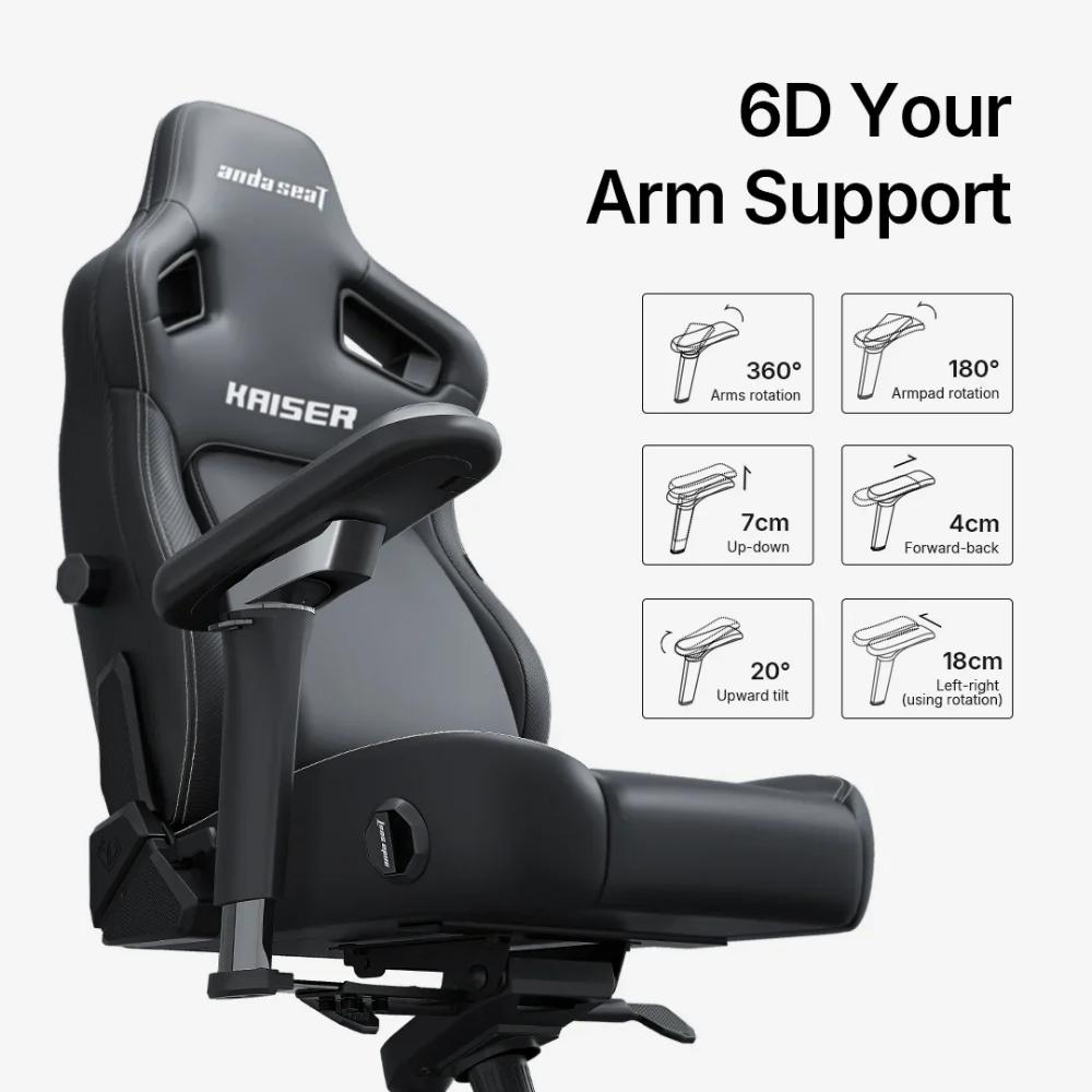 AndaSeat Kaiser 4 V2 Gaming Chair | 6D Armrests | Pop-Out 4-Way Lumbar Support | Magnetic Head Pillow | Premium Ergonomic Gaming & Office Chair