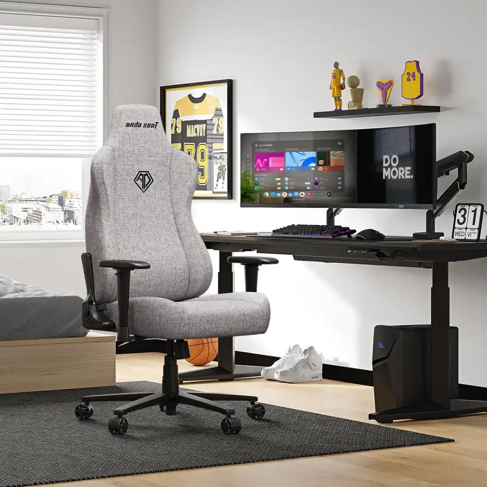 AndaSeat Novis Series Gaming Chair | Budget Ergonomic Gaming Chair | Premium PVC Leather & Linen Fabric | Up to 155° Recline