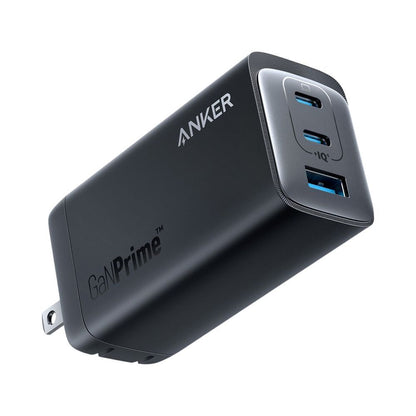 Anker A2148 | 737 GaNPrime Charger | 120W Total Output | 2 × USB-C + 1 × USB-A | Compact Wall Adapter | PowerIQ 4.0 | For MacBook Pro, iPhone, Galaxy, iPad, USB-C Devices