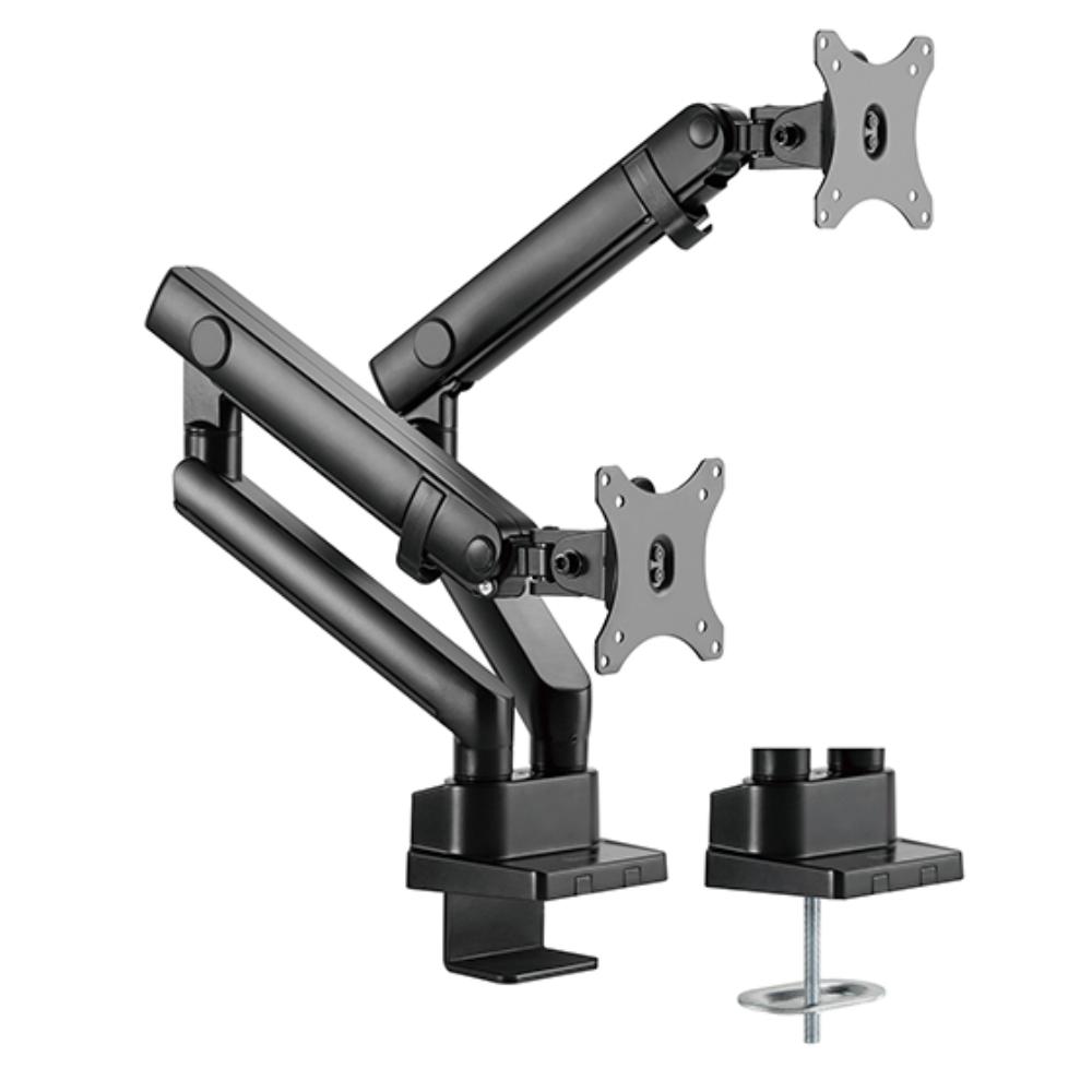 SilverStone ARM25 Dual Monitor Arm | Mechanical Spring | 17"–32" | Dual Display | VESA Mount | Clamp/Grommet