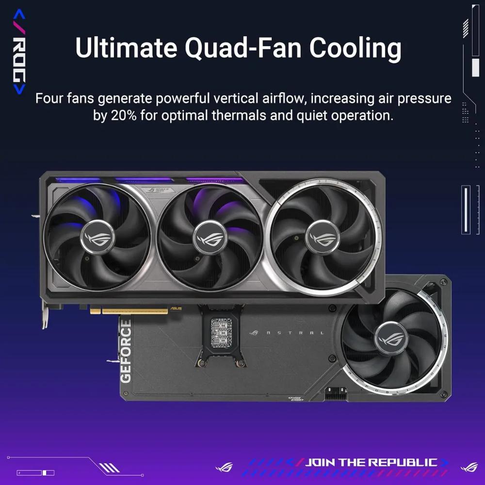 ASUS ROG Astral GeForce RTX 5080 16GB GDDR7 White OC Edition | Quad-Fan Cooling | DLSS 4 | NVIDIA Blackwell | 80A MOSFETs