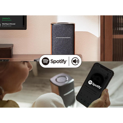 Edifier MS50A Wireless Smart Speaker | Wi-Fi + Bluetooth | Multi-Room Audio | AirPlay 2 | Alexa Compatible | Brown