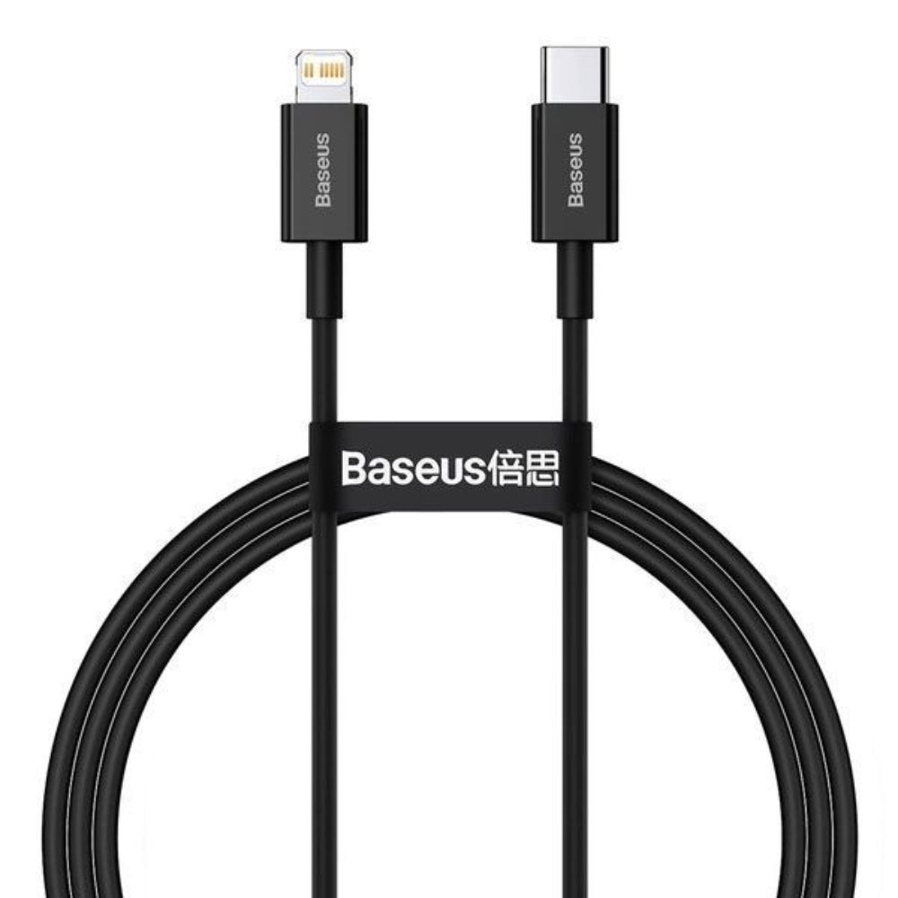 Baseus Superior Series | USB-C to Lightning Cable | 20W PD Fast Charging | 480Mbps Data | Flexible TPE | Reinforced Connectors | 2 Meter | Black | For iPhone, iPad, AirPods