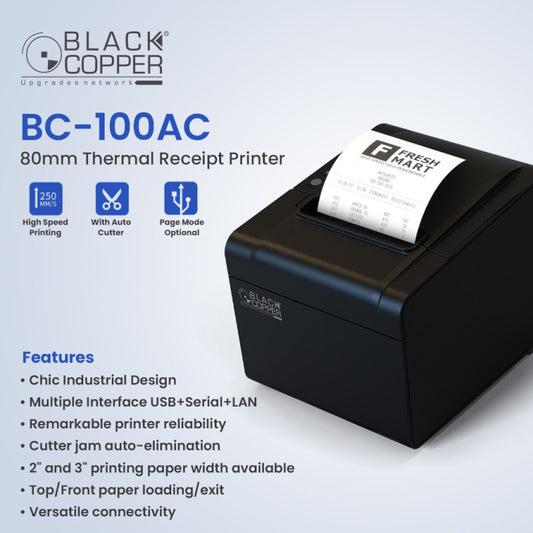 Black Copper BC-100AC | Mini POS Thermal Receipt Printer