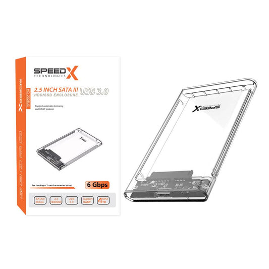 Speed-X HD-2025U3 Crystal Case | 2.5-Inch SATA HDD/SSD Enclosure USB 3.0 (Up to 4TB)
