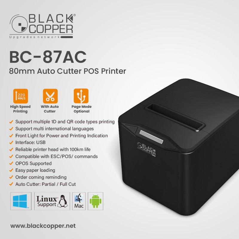 Black Copper BC-87AC | 80mm Thermal Receipt Printer With Auto Cutter