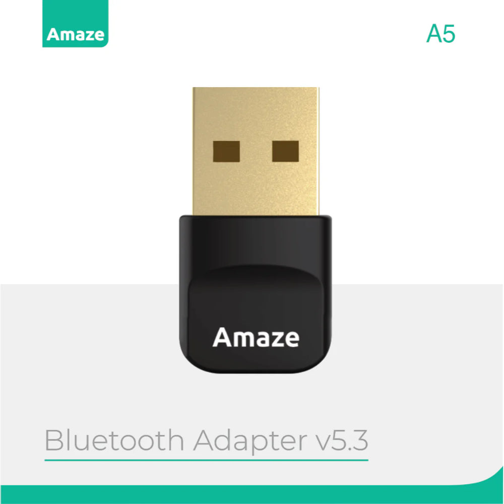 Amaze A5 | Bluetooth Adapter v5.3 | Wireless Audio Receiver | USB Plug & Play | Low Latency | Universal Compatibility