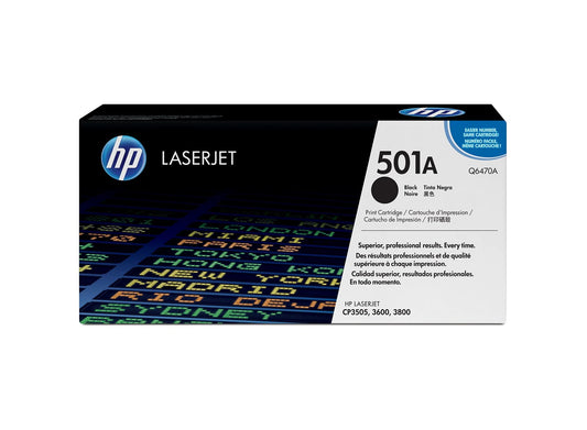 HP 501A Black Original LaserJet Toner Cartridge | Q6470A