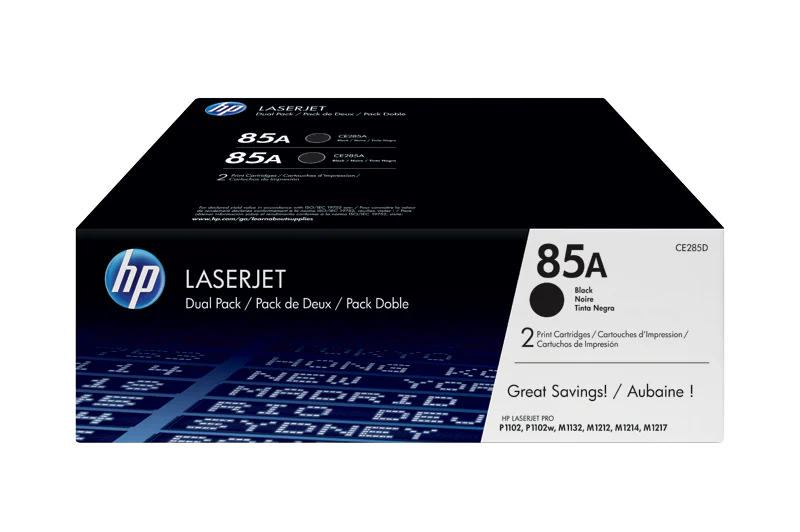 HP 85A 2-pack Black Original LaserJet Toner Cartridges | CE285AD ...
