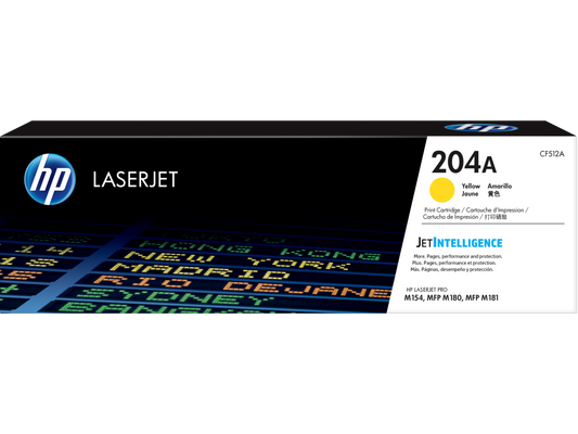 HP 204A Yellow Original LaserJet Toner Cartridge | CF512A