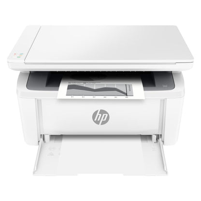 White HP printer on a white background