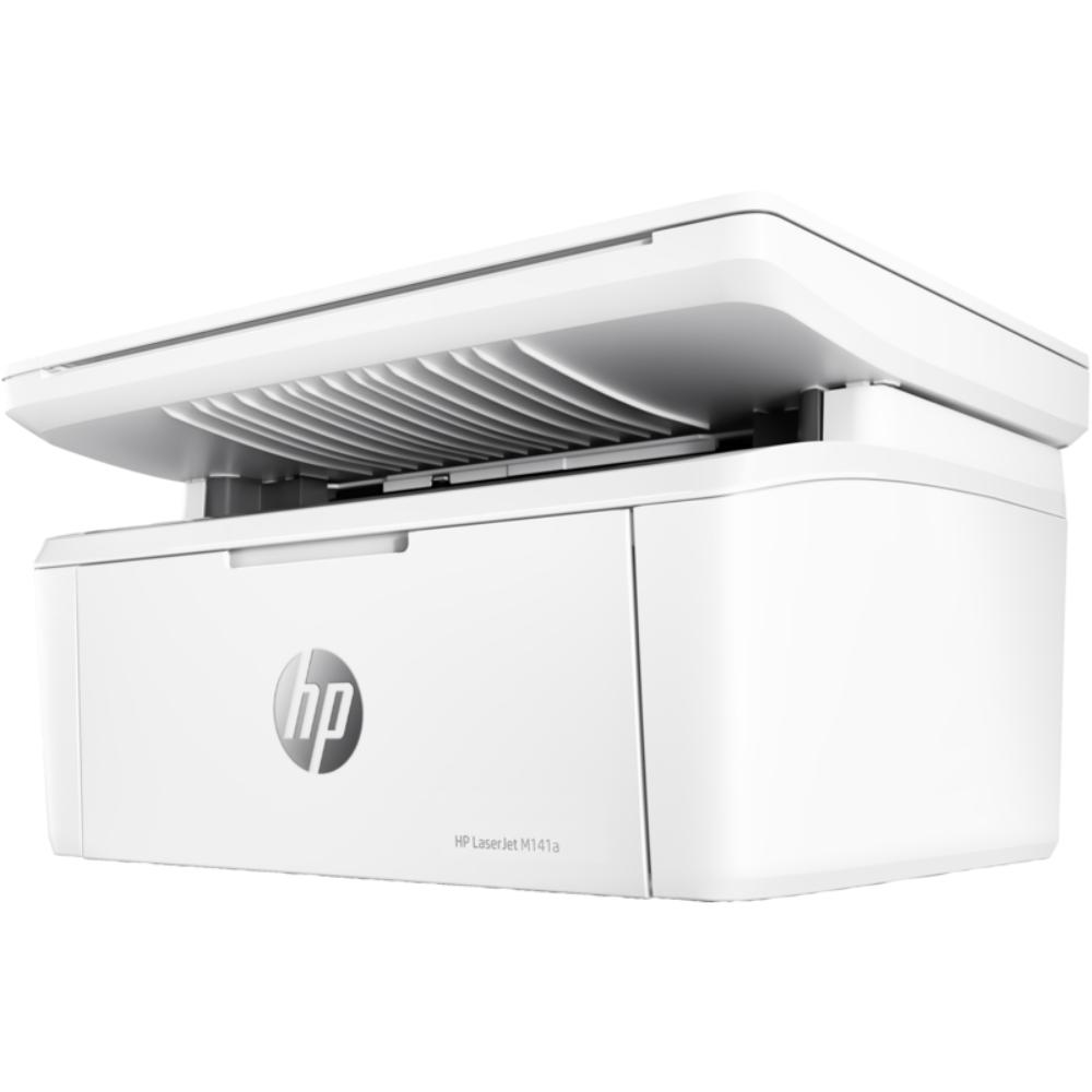 White HP printer on a white background