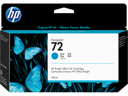 HP 72 130-ml Cyan DesignJet Ink Cartridge | C9371A