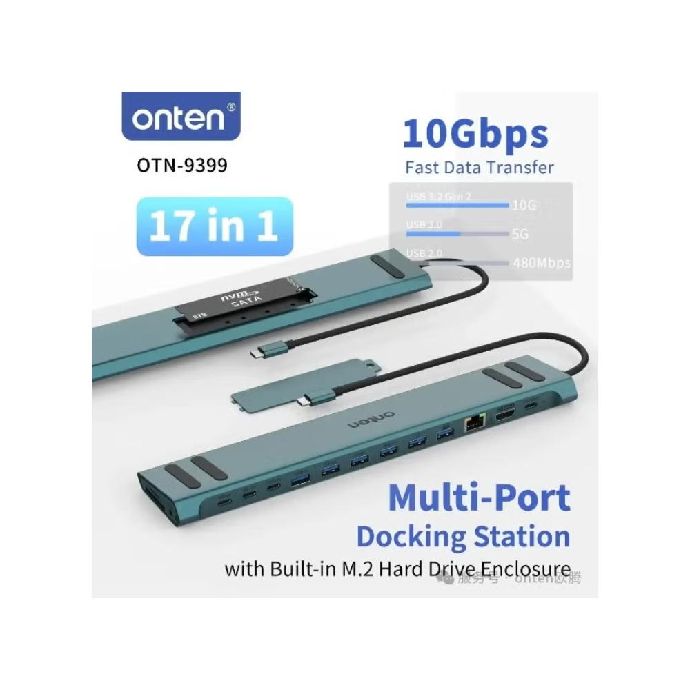 ONTEN OTN-9399 17-in-1 USB-C Hub | Ultimate All-in-One Connectivity Solution