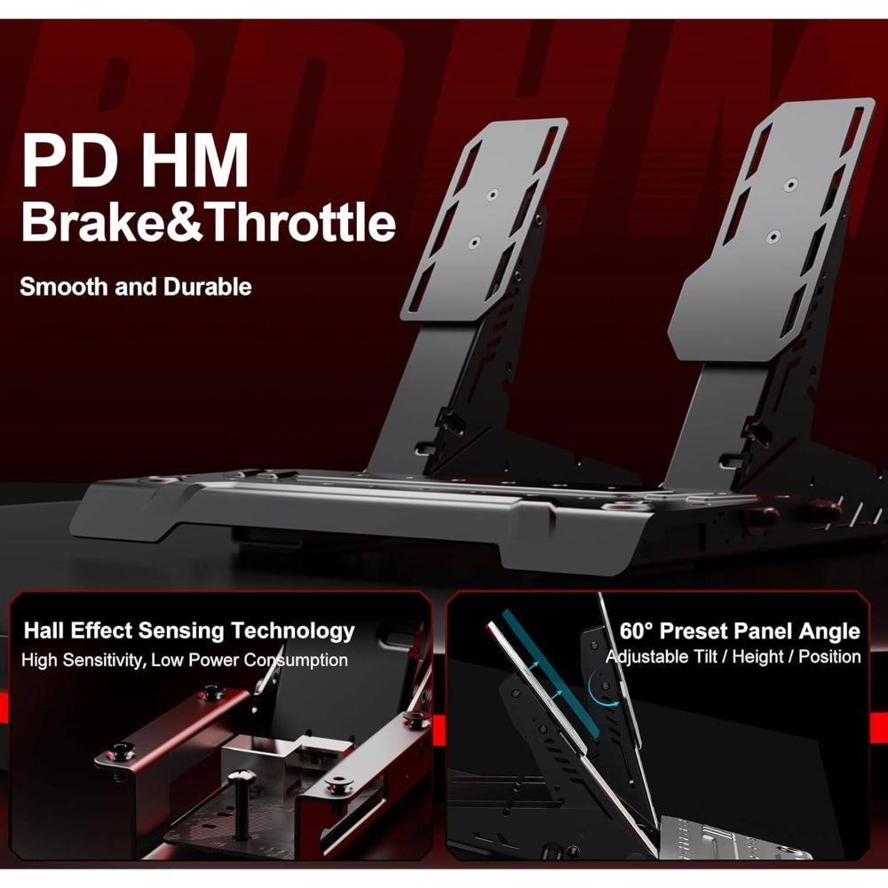 PXN VD4 Bundle Direct Drive Racing Wheel | 4Nm Force Feedback | 11" W AS Wheel | Hall-Effect Pedals | PC Racing Simulator