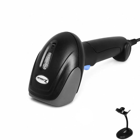 Speed-X 8600 2D Wired CMOS Barcode Scanner | USB | Handheld | CMOS Sensor | Scanning Stand Included